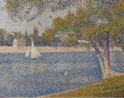 Georges Seurat The river Seine at La Grande-Jatte oil painting artist